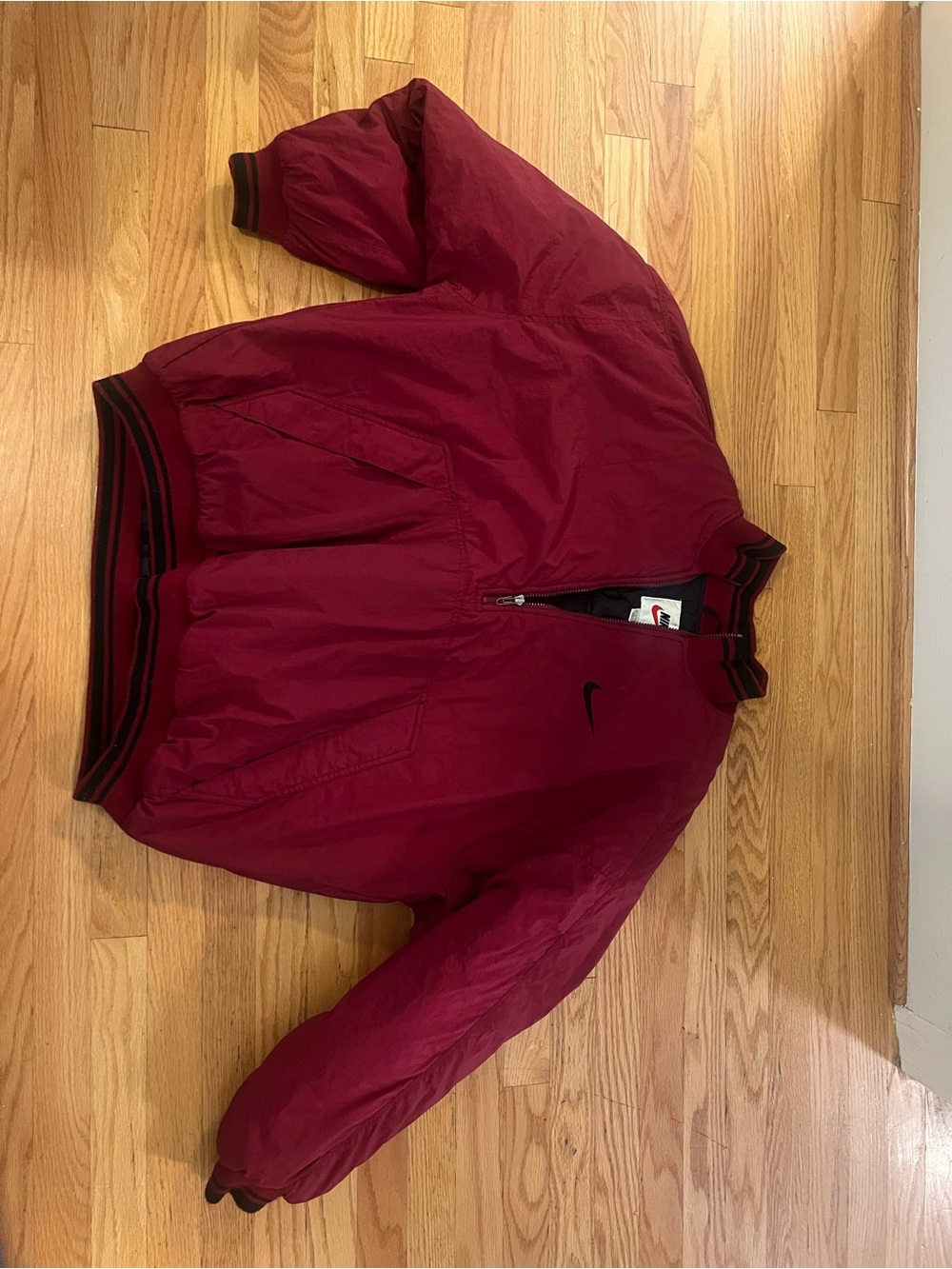 Nike Men's Burgundy Bomber Jacket Nike